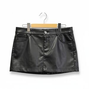 Garage Black Faux Leather Mini Skirt
